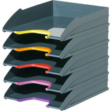 DURABLE briefablagen-set VARICOLOR, grau / farbiger Verlauf