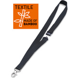 DURABLE textilband 20 eco mit Karabiner, Bambus, schwarz