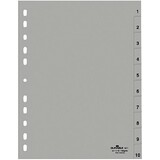 DURABLE Kunststoff-Register, Zahlen, A4, 10-teilig, 1 - 10