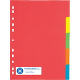 PAGNA Karton-Register, din A4, 5-teilig, 5-farbig