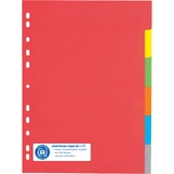 PAGNA Karton-Register, din A4, 6-teilig, 6-farbig