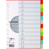 PAGNA Karton-Register, din A4, 12-teilig, 12-farbig
