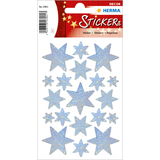 HERMA weihnachts-sticker DECOR "Sterne", silber, Holografie