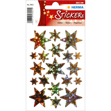 HERMA weihnachts-sticker DECOR "Sterne", gold, Holografie