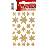 HERMA weihnachts-sticker DECOR "Sterne", gold, Holographie