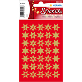 HERMA weihnachts-sticker DECOR "Sterne", gold mit Ziffern
