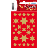 HERMA weihnachts-sticker DECOR "Sterne", sortiert, gold