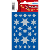 HERMA weihnachts-sticker DECOR "Sterne", sortiert, silber