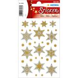 HERMA weihnachts-sticker DECOR "Sterne", gold, Reliefprgung