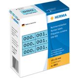 HERMA nummern-etiketten 0-999, 10 x 22 mm, schwarz, dreifach