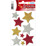HERMA weihnachts-sticker MAGIC "Sterne bunt", glittery