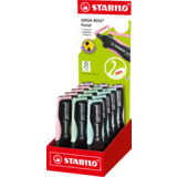 STABILO textmarker GREEN boss Pastel, 15er Karton-Display