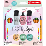 STABILO stifte-set Mini world Pastellove, 18er Etui