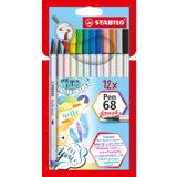 STABILO pinselstift Pen 68 brush, 12er Karton-Eui