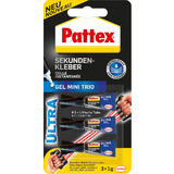 Pattex sekundenkleber Ultra gel Mini Trio, 3 tuben à 1 g
