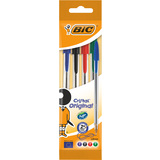 BIC kugelschreiber Cristal Original, sortiert, im 4er Beutel