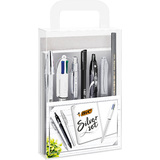 BIC schreibset "SILVER" mit Notizbuch, 8-teilig