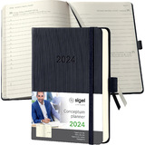 sigel buchkalender Conceptum 2024, ca. din A6, schwarz