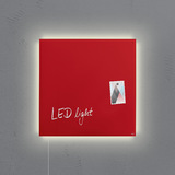 sigel glas-magnettafel artverum led light, rot