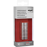 sigel neodym-design-magnete Zylinder "Strong" C5, 10er Set