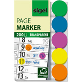 sigel haftmarker mit farbigem Punkt, 50 x 12 mm, 200 Blatt