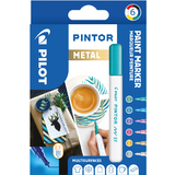 PILOT pigmentmarker PINTOR, extra fein, 6er set "METAL MIX"