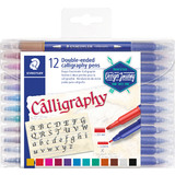 STAEDTLER Kalligraphie-Doppel-Fasermaler, 12er Etui