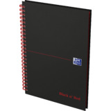 Oxford spiralbuch "Black n' Red", din A5, liniert, Karton