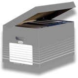 ELBA Archiv-Klappdeckelbox, din A4, grau / weiß