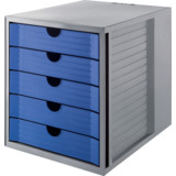 HAN schubladenbox SYSTEMBOX KARMA, 5 Schbe, grau/blau