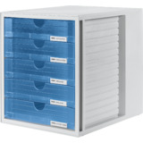HAN schubladenbox SYSTEMBOX, 5 Schbe, lichtgrau/blau