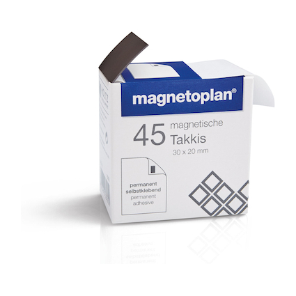 magnetoplan Takkis 30 x 20 mm, selbstklebend, schwarz