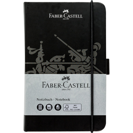 FABER-CASTELL Notizbuch, DIN A6, kariert, schwarz