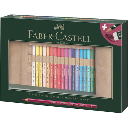 FABER-CASTELL Buntstifte POLYCHROMOS, Stifterolle, 34-teilig