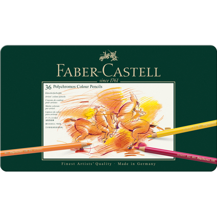 FABER-CASTELL Buntstifte POLYCHROMOS, 36er Metalletui