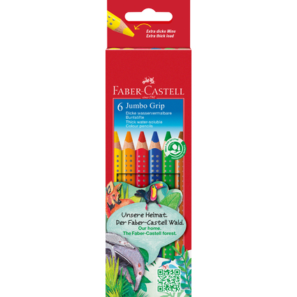 FABER-CASTELL Dreikant-Buntstifte Jumbo GRIP, 6er Etui