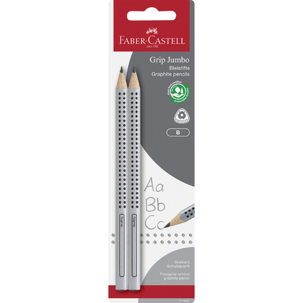 FABER-CASTELL Bleistift Jumbo GRIP, 2er Blisterkarte