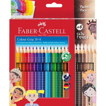 FABER-CASTELL Dreikant-Buntstifte Colour GRIP, Promoetui