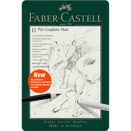 FABER-CASTELL PITT GRAPHITE Matt Set, 11-teiliges Etui