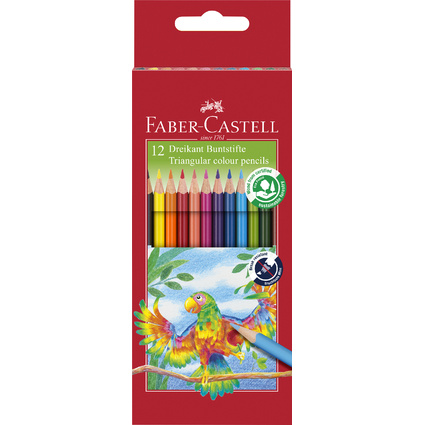 FABER-CASTELL Dreikant-Buntstifte, 12er Etui