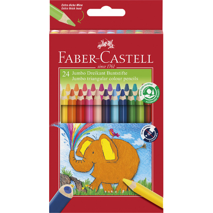 FABER-CASTELL Dreikant-Buntstifte Jumbo, 24er Etui