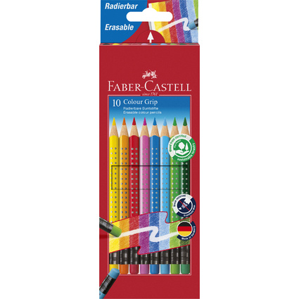 FABER-CASTELL Dreikant-Buntstifte Colour GRIP, 10er Etui