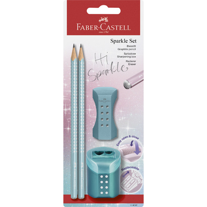 FABER-CASTELL Schreibset GRIP SPARKLE, mintgrn