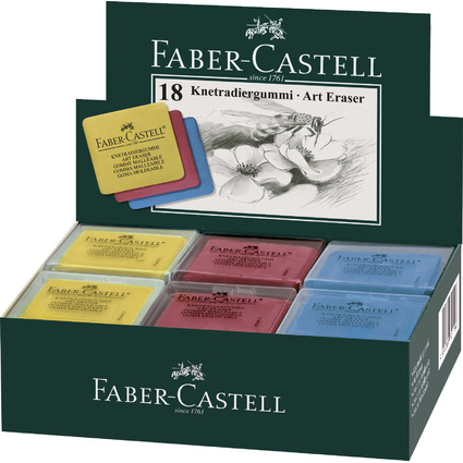 FABER-CASTELL Knetgummi-Radierer ART ERASER, sortiert