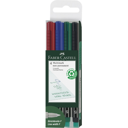 FABER-CASTELL NonPermanent-Marker MULTIMARK F, 4er Etui