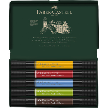 FABER-CASTELL Tuschestift PITT artist pen Dual Marker, 5er