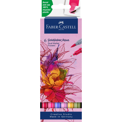 FABER-CASTELL Aquarellmarker GOLDFABER, 6er Etui Blumen