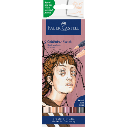 FABER-CASTELL Sketch Marker GOLDFABER, 6er Etui Portrait