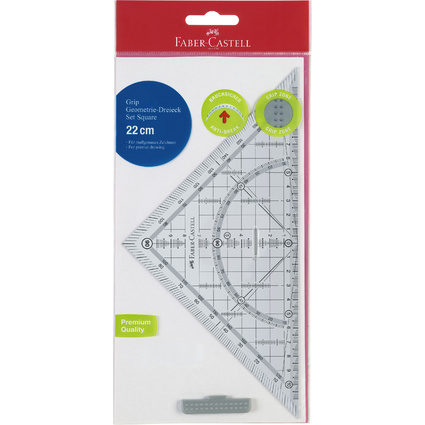 FABER-CASTELL Geometriedreieck GRIP gro, mit Griff