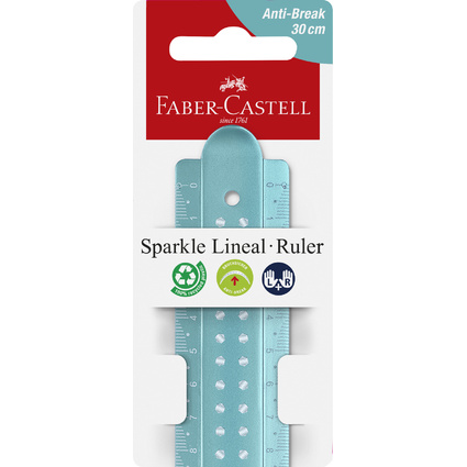 FABER-CASTELL Lineal SPARKLE, 300 mm, farbig sortiert